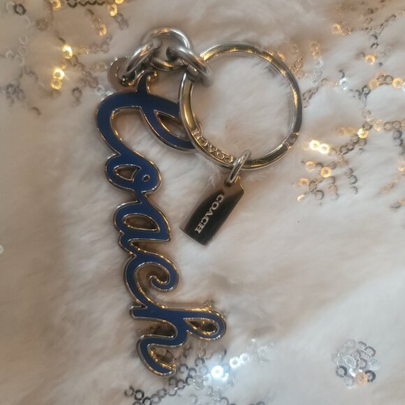 COACH - Blue and Silver Coach Script Keychain (Brand New)(Gift box included) - Picture 4 of 17